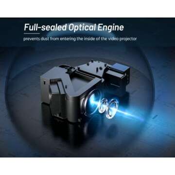 Projector 4K Support with 5G WiFi Bluetooth, CIBEST Android TV 10 Native 1080P Full-Sealed Optical Engine Home Movie Outdoor Projector with Netflix/Prime Video Built-in, Autofocus, Apps, Stereo Sound