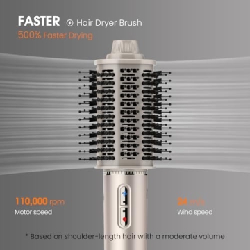 FENTGO 3-in-1 Hair Dryer Brush Fast Drying Styling Tool