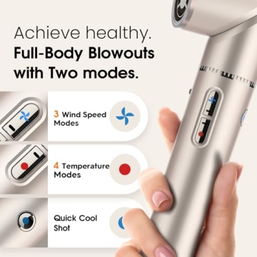 FENTGO 3-in-1 Hair Dryer Brush Fast Drying Styling Tool