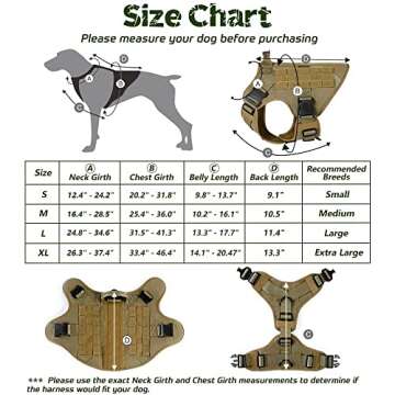 rabbitgoo Tactical Dog Harness for Large Dogs, Heavy Duty Dog Harness with Handle, No-Pull Service D...