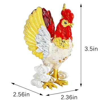 Feng Shui Sky Rooster Good Luck and Fortune Wealth Amulet Statue Decoration (White Sky Rooster)