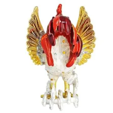 Feng Shui Sky Rooster Good Luck and Fortune Wealth Amulet Statue Decoration (White Sky Rooster)