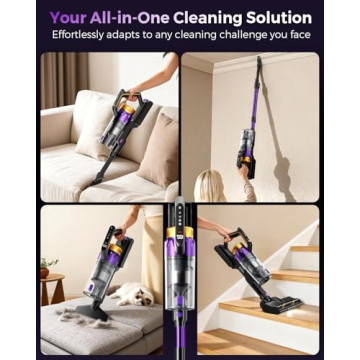 Cordless Vacuum Cleaner with 580W Power and 65 Min Runtime