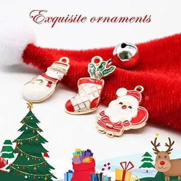 YUEPET 3PCS Christmas Cat Collar Breakaway Adjustable Kitten Collars with Charms Bells & Pendant Charming Santa Snowman Stockings for Gifts Winter Element Patterns Decoration