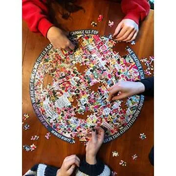 eeBoo: Piece and Love Women March! 500 Piece Round Circle Jigsaw Puzzle, Puzzle for Adults and Families, Glossy, Sturdy Pieces and Minimal Puzzle Dust
