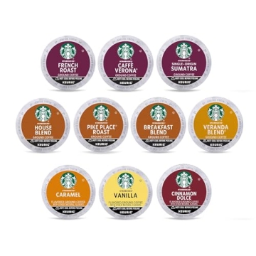 Starbucks K-Cup Coffee Pods: Blonde, Medium, Dark Roast Variety Pack for Keurig (40 Pods)