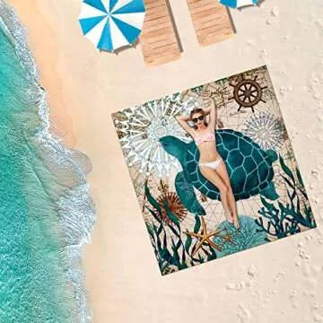 Gusgopo Beach Blanket, 79''×83''Picnic Blankets Waterproof Sandproof for 4-7 Adults,Large Lightweight Beach Mat,Portable Picnic Mat, SandProof Mat for Travel, Camping