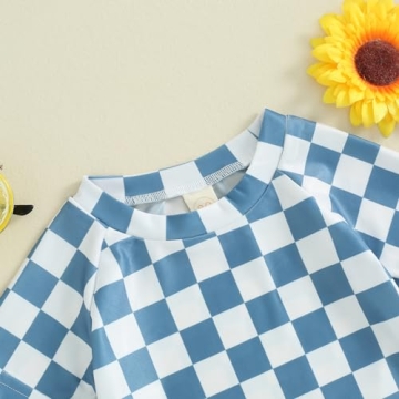 Toddler Checkered Swimwear Set for Beach Fun