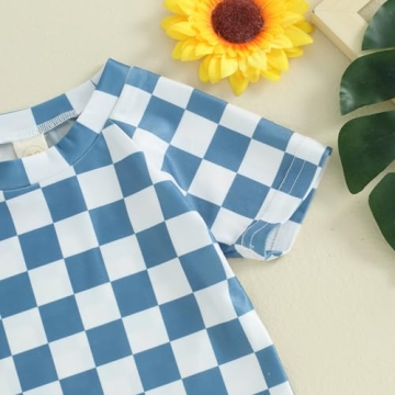 Toddler Checkered Swimwear Set for Beach Fun