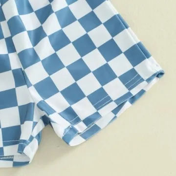 Toddler Checkered Swimwear Set for Beach Fun