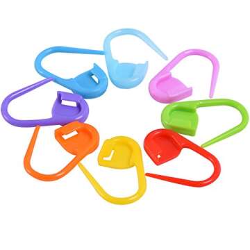 Outus 104 Pieces Locking Stitch Markers Knitting Stitch Counter Multi-Colored Crochet Stitch Needle Clip with Compartment Box