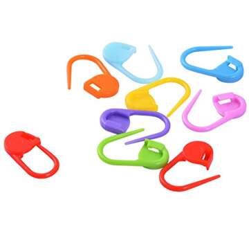 Outus 104 Pieces Locking Stitch Markers Knitting Stitch Counter Multi-Colored Crochet Stitch Needle Clip with Compartment Box