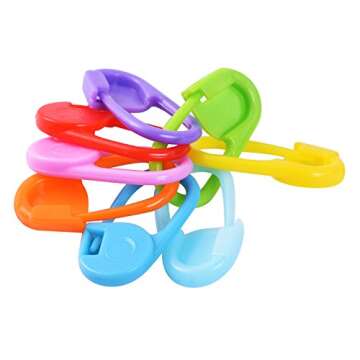 Outus 104 Pieces Locking Stitch Markers Knitting Stitch Counter Multi-Colored Crochet Stitch Needle Clip with Compartment Box