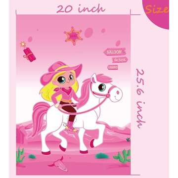 Zhangguanlidai Cowgirl Birthday Party Decorations,Pin The Boot on The Cowgirl Game,Disco Pink Cowgirl Western Horse Party Decorations Favor Supplies.
