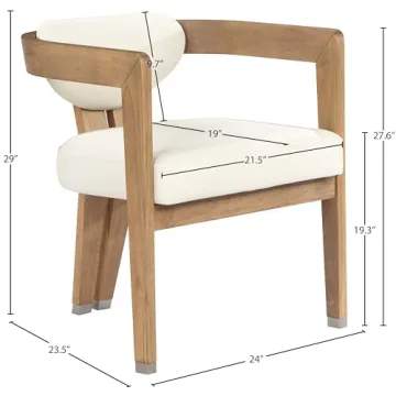 Meridian Modern Dining Chair Cream Vegan Leather