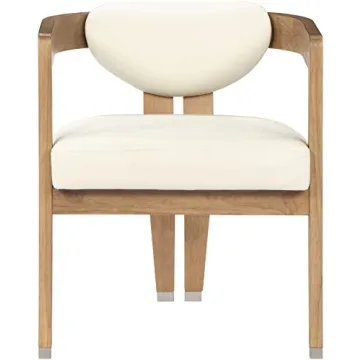 Meridian Modern Dining Chair Cream Vegan Leather