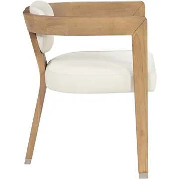 Meridian Modern Dining Chair Cream Vegan Leather