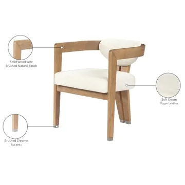 Meridian Modern Dining Chair Cream Vegan Leather