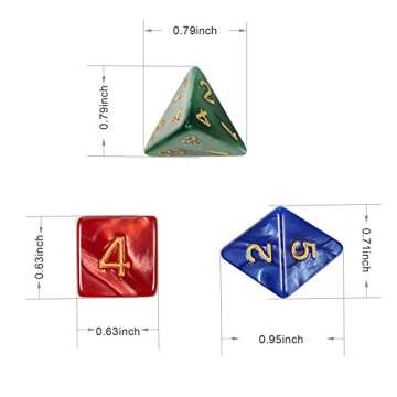 Dice Set D&D 7 Die Polyhedral Dice Sets with Drawstring Bag for Dungeons and Dragons RPG Role Playing Game and Math Teaching