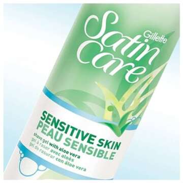 Gillette Venus Satin Care Sensitive Skin Shave Gel for Women, 7 Oz, Pack of 2