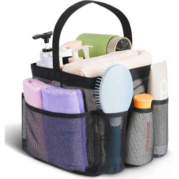 Portable 8-Pocket Mesh Shower Caddy for Dorm, Beach & Gym