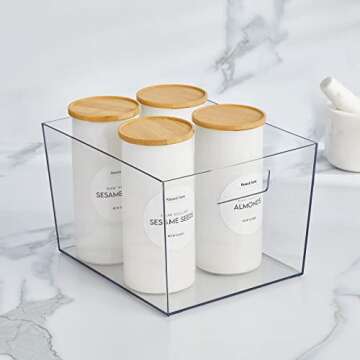 Nate Home mDesign by Nate Berkus Wide Plastic Bin with Handles | Perfect Organizer for Kitchen Stora...