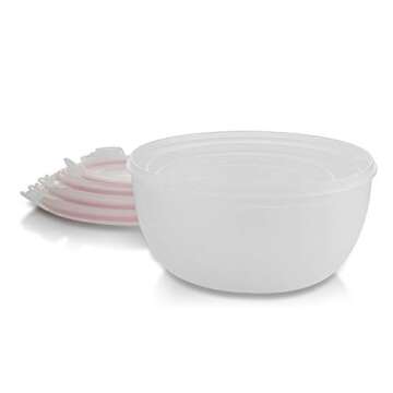 Komax Biokips Mixing Bowls with Lids Set – Multi-Use, Stackable Airtight Food Storage Containers ?...
