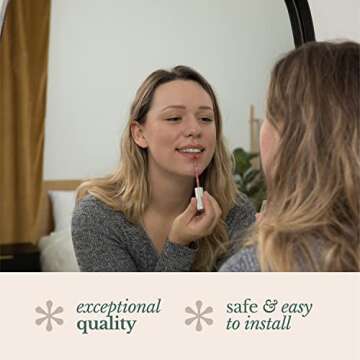 Hamilton Hills 24" x 36" Large Black Oval Mirror Brushed Metal Framed with Rounded Corners |Contemporary Classic Deep Set Design |Oblong Wall Mount Mirrors for Home Decor |Vanity Mirror for Bathroom