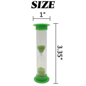 TIHOOD 24PCS Sand Timer Assortment Plastic Sand Clock Timer 30s / 1min / 2mins / 3mins / 5mins / 10mins for Adult Kids in Classroom Kitchen Games Office Multicolor