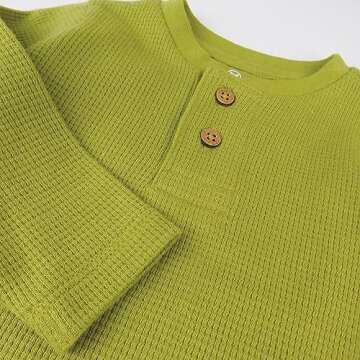 HonestBaby 5-Pack Waffle Henley Long Sleeve Shirts 100% Organic Cotton for Infant Baby and Toddler Boys, Unisex , Castle Creek, 3-6 Months