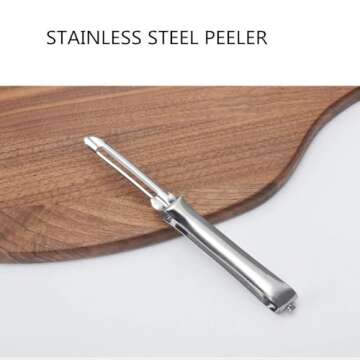 Aniso Kitchen vegetable peeler Stainless steel rotary peeler for vegetable and carrot fruit，with ergonomic safety and control handle-Dishwasher Safety