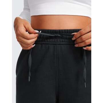 CRZ YOGA Fleece Lined Sweatpants for Women - Black