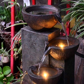 GF CHOETECH 5-Tier Outdoor Water Fountain with LED Lighting