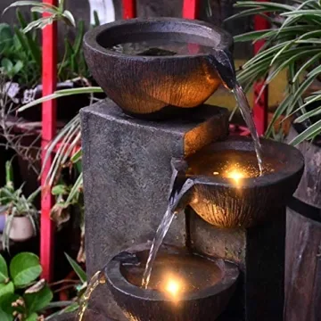 GF CHOETECH 5-Tier Outdoor Water Fountain with LED Lighting