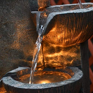 GF CHOETECH 5-Tier Outdoor Water Fountain with LED Lighting