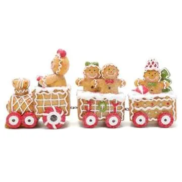 Hodao Christmas Decorations Indoor Home Decor Christmas Gingerbread Man Small Train Figurines Winter...