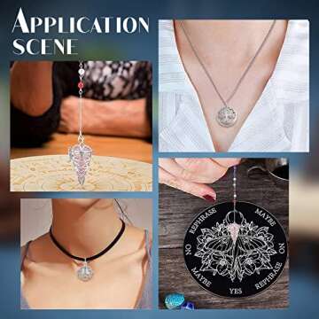 SUNNYCLUE 10Pcs 5 Styles Cage Charms Brass Locket Charms Stone Holder Necklace Silver Hollow Spiral Bead Cages Lotus Tree of Life Charms for Jewelry Making Charms Women Adults DIY Necklaces Crafts