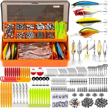 PLUSINNO Fishing Tackle Kit – Complete 353 Accessories for Enthusiasts