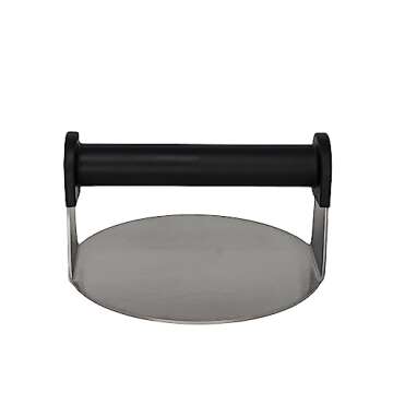 Burger Iron Professional Grade Burger Smasher - 6" Round Stainless Steel Press for Burger Perfection
