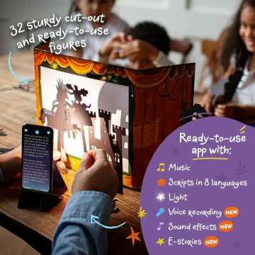 PAPATON Shadow Puppet Theater with 32 Puppets