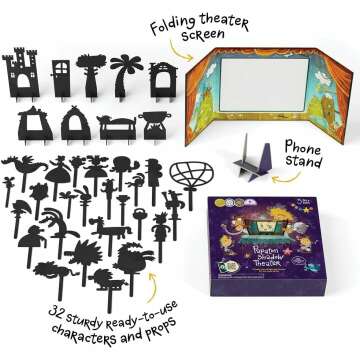 PAPATON Shadow Puppet Theater with 32 Puppets
