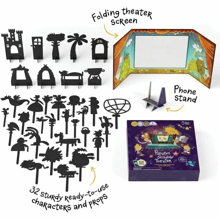 PAPATON Shadow Puppet Theater with 32 Puppets