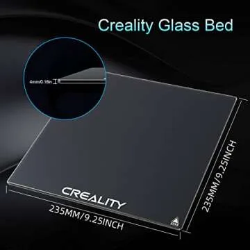 Mefine Creality Ender 3 Glass Bed Upgraded 3D Printer Tempered Glass Plate Build Surface for Ender 3/Ender 3 Pro/Ender 3 V2/Ender 5/Ender 5 Pro/Ender 3 S1, 235x235x4mm