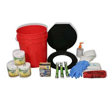 71641 Ready America Lockdown Toilet Bucket Kit, 4-10 Persons