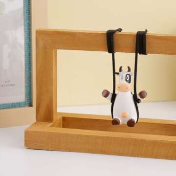Swinging Cow Car Mirror Ornament for Fun Interior Decor