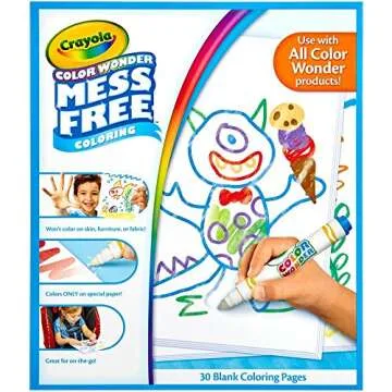 Crayola Color Wonder Mess Free Coloring - 30 Blank Pages for Creative Kids 3-5