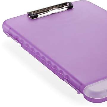 Officemate Slim Clipboard Storage Box, Purple (83305) (1 Clipboard)