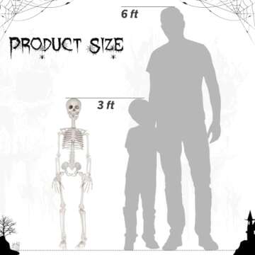36 Inch Poseable Skeleton Decor for Halloween Fun
