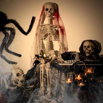 36 Inch Poseable Skeleton Decor for Halloween Fun