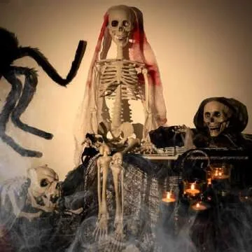 36 Inch Poseable Skeleton Decor for Halloween Fun